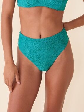 Andie The 90s High Waist Bikini Bottom - Paisley - Oasis Size MOASIS / M